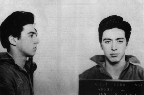 Al Pacino, early 1961, arrested for carrying a concealed weapon.