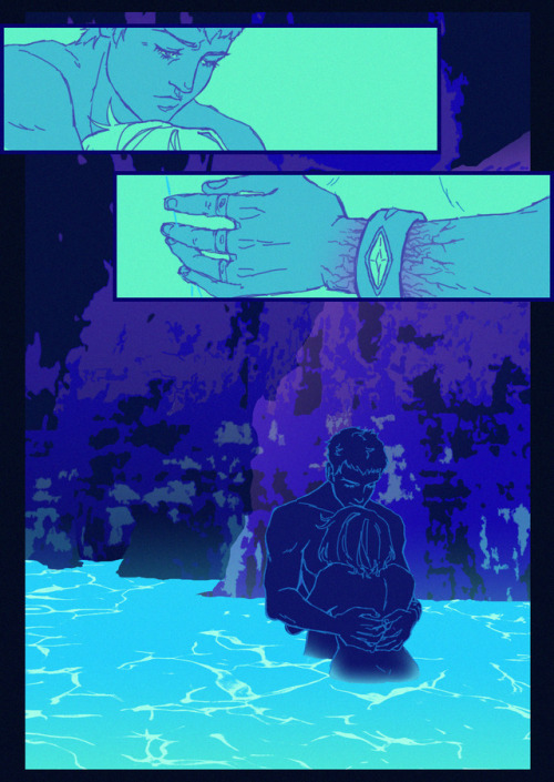 rollerlouise:charinina comic – after Nina transforms, Chris joins her and they go night swimming tog