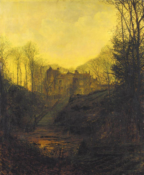 1910-again:  John Atkinson Grimshaw, A Manor House in Autumn 1881 
