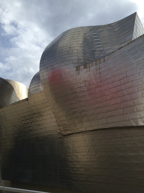 The Guggenheim in Bilbao. A very Spanish art gallery. Big, flamboyant, sexy and colourful. They run 