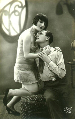 maudelynn:  Monday Morning Romance~ 1920s Risque Postcard  