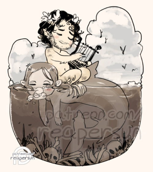 reapersun:  Support me on Patreon => Reapersun on Patreon This is a combo of  @sassydoctor9: Anyone as mermaids, greek gods, nymphs (water or woods) and @iamalivenow: hannigram sirens ~ ———– I feel a little weird about this one because I drew