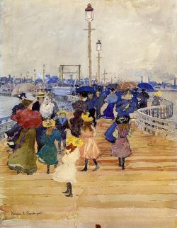 huariqueje:  South Boston Pier (also known as Atlantic City Pier) -  Maurice Prendergast  1896American 1858-1924Post-impressionism