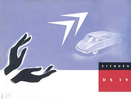 Flaminio Bertoni & André Lefèbre, Citroën DS 19, brochure for the american market, 1956. Via old