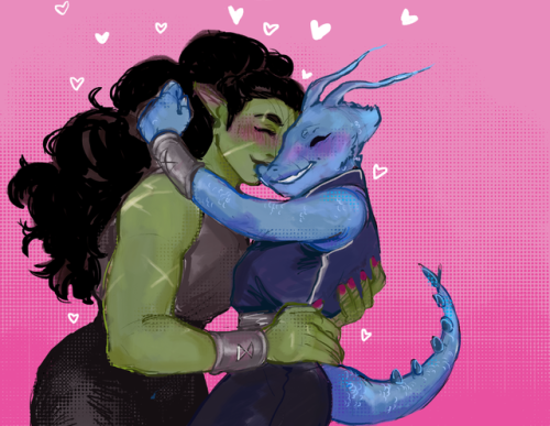 ssuperspacejam:They r in love !!![image description: a drawing of Killian and Carey, embracing in fr