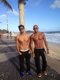 theconsolidator:  grabyourankles:  Marcos Sodre and Felipe Omoal  at Ipanema beach, Rio de Janeiro, Brasil  Follow The Consolidator. 