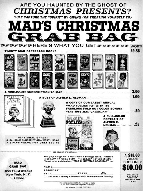 Mad’s Christmas Grab Bag ad (MAD #92, January 1965)