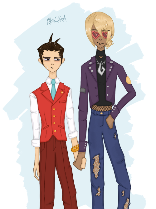 Apollo Justice And His Loser Boyfriend (affectionate)