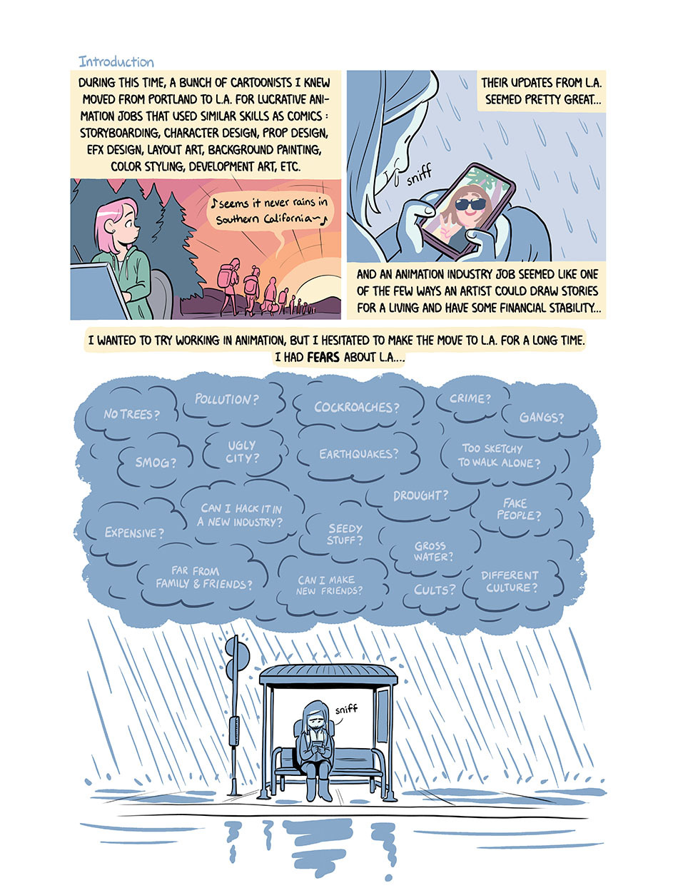 tally-art:   My new 70-page autobio comic about moving to LA and starting in animation