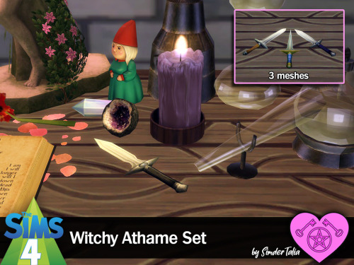 Witchy Athame SetSims 4, base game compatible (World of Warcraft conversions with recolors)Athame 1: