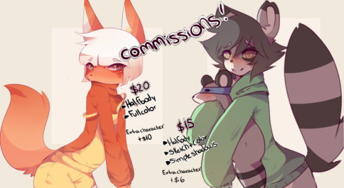 cyzarinefredek:   Hi! my halfody commissions are open again with new prices c;! HALFBODY ฤ(EXTRA CHARACTER  บ) HALFBODY SKECTH ฟ (EXTRA CHARACTER  Ů) I CAN DRAW: >ANY SPECIES >ANY GENDER >COUPLES >FANART >NSFW >GORE I CAN’T