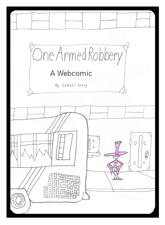 One Armed Robbery, the webcomic. Lizzie gets off the bus and gazes upward at the endless sea of buildings.