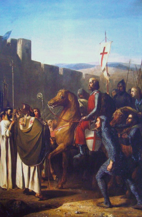 Baldwin of Boulogne entering Edessa in February 1098. He is shown being welcomed by the Armenian cle