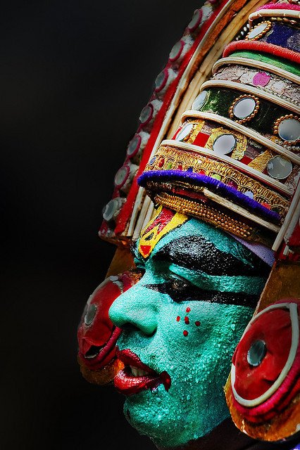neezieneezie:  A Face in the Crowd ! by Anoop Negi on Flickr. Via Flickr: A dancer at the Attachamayam in Tripunithra in Kerala. 