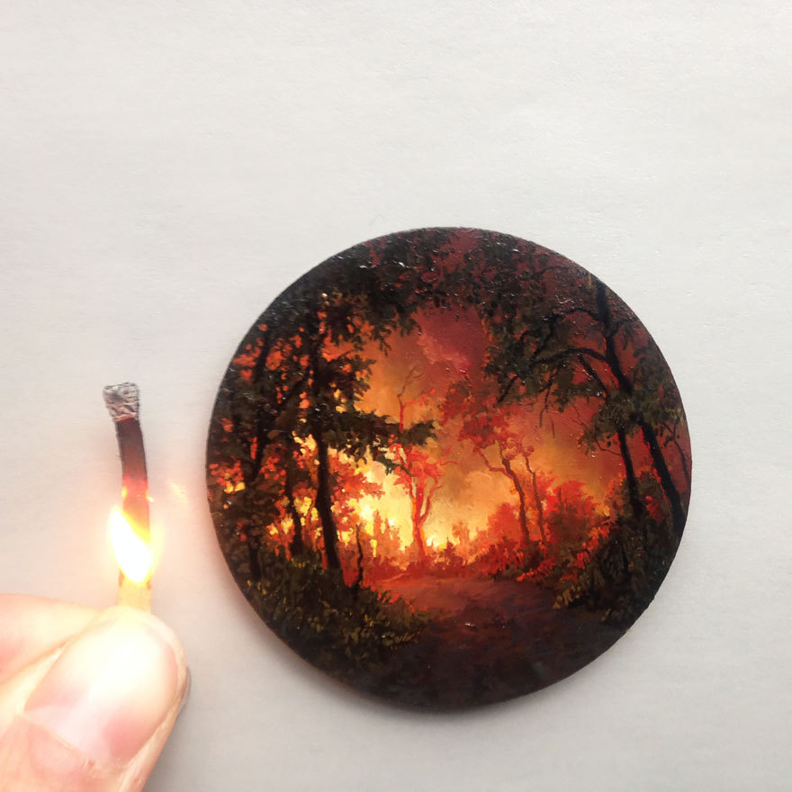 wordsnquotes:  culturenlifestyle: Miniature Landscape Paintings by Dina Brodsky Dina