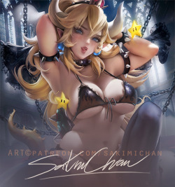 sakimichan:  some of the  nsfw variation of #bowsette pinup  ;3&lt;3 sfw/nsfw psd,hd  jpg, video process  etc-https://www.patreon.com/posts/bowsette-nsfw-21940647  