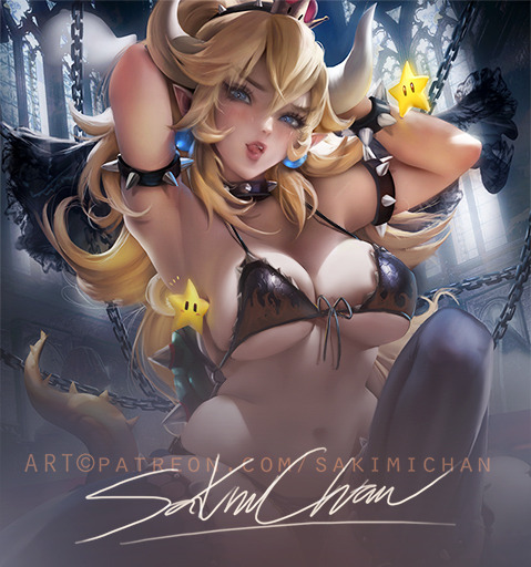 sakimichan:   This terms’s nsfw /sfw female pinup variation >;3 <3  psd,hd jpg, video process etc>https://www.patreon.com/sakimichan  