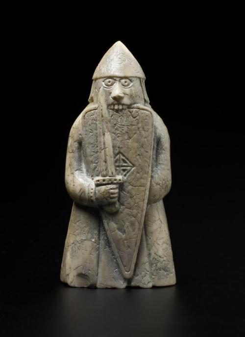 Scandinavian chess piece, 12th century.from The National Museum of Scotland