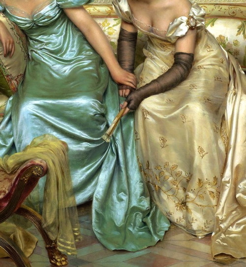 the-garden-of-delights: “Secrets” (detail) by Charles Soulacroix (1825-1900).