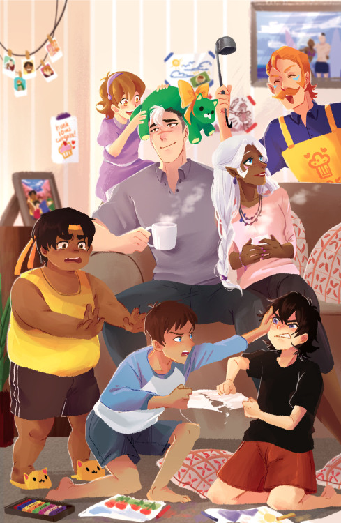 maccalon: i forgot to upload this!!!  my entry for @thevoltronzine !  space parents + uncl