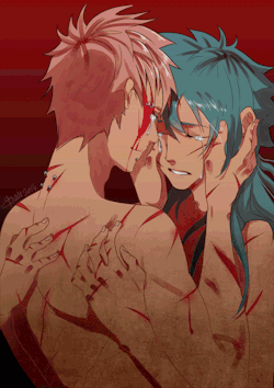 keepcalmkeepdrawing:  Noiz BE was the first I experienced, it wasn’t intentional so I felt really bad like I cried for two hours straight.  To see Noiz happy to feel pain but at the same time frustrated because he knew what he was doing to Aoba and