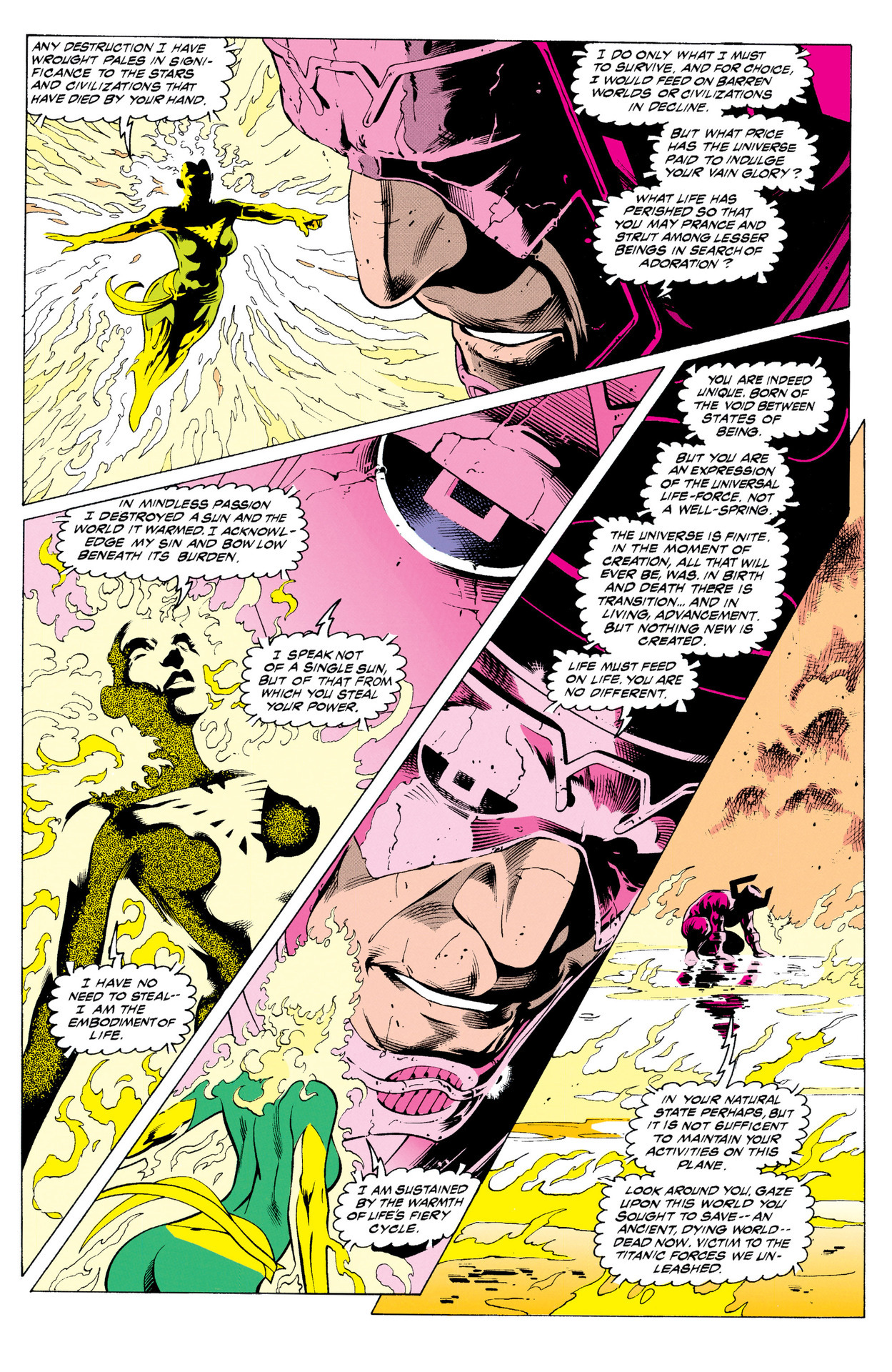 comicsforever:  The Phoenix Vs Galactus // art and words by Alan Davis (1992)Have