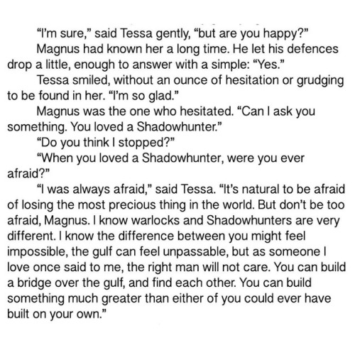 cassandraclare: A Valentine’s Day snippet from THE ELDEST CURSES. Magnus and Tessa talk about ❤️ lov