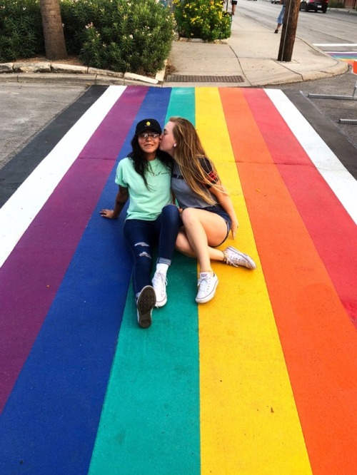 our city got a new crosswalk for Pride month❤️