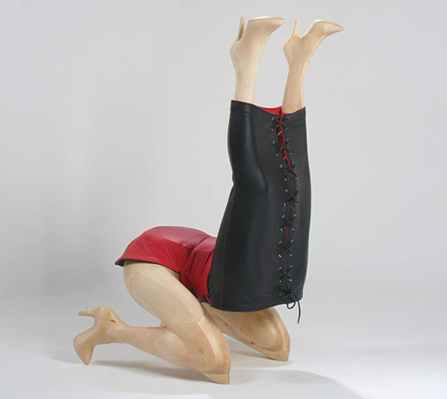 Mario Philippona, 4Legs elmwood, leather, foam rubber, 113 X 480 X 80 cm