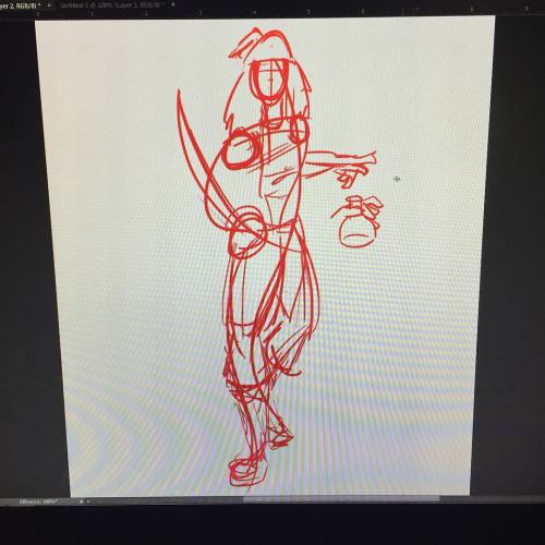 Working on a rough sketch for a new thing. Any guesses as to who this might be? #sketch #digitalsket