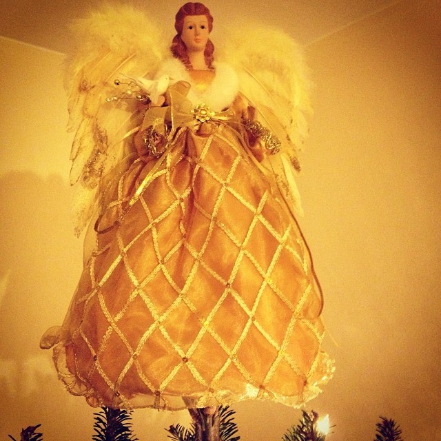 Day 20: tree topper. Angel. #angel #christmas #condo #love #peace #tree #treetopper