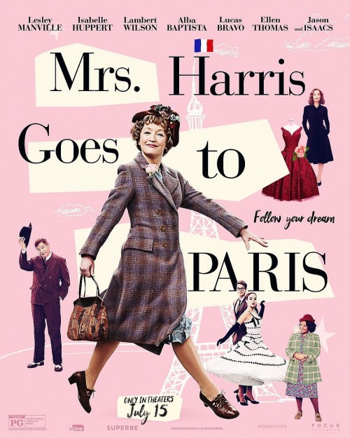 MRS HARRIS GOES TO PARIS: first look poster (2022, dir. Anthony Fabian) with LESLEY MANVILLE, ISABEL