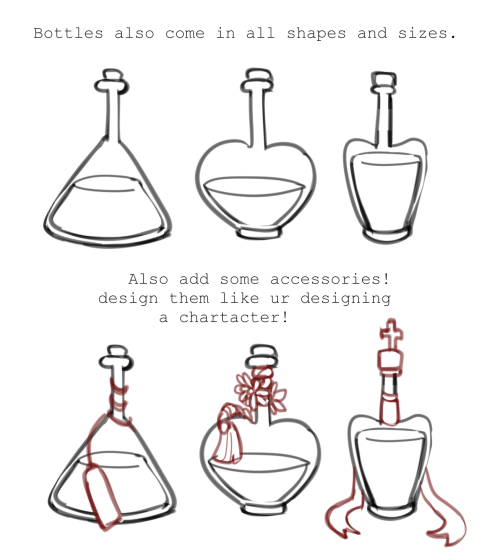 GIrL HOW Do You Draw Potion Bottles W Potions??? I Can't Figure Out How To Make Them Look Good