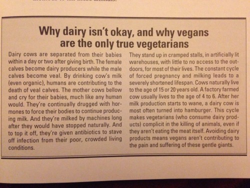 islesandglaciers: tofugoddess:Ditch that dairy!I labeled myself as an “ethical vegetarian&rdqu