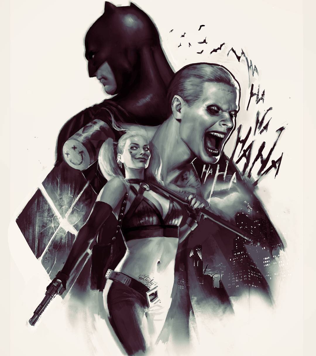 Without Batman, crime has no punchline — Joker, Batman & Harley Quinn fan  art by Tiago Da...