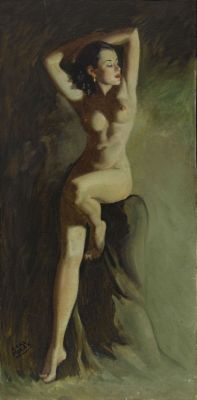 artbeautypaintings:  Seated nude - Earl Moran