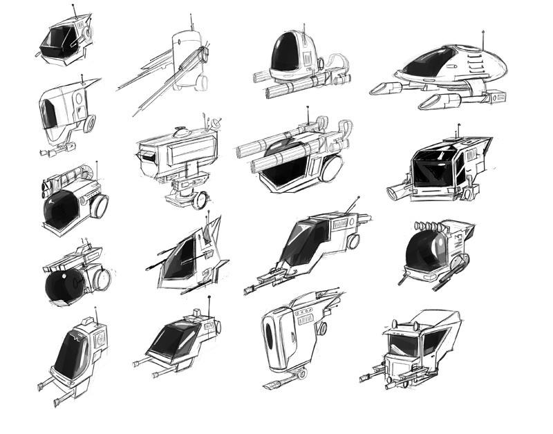 Doing some robot designs for an indie game - little chicken walker chassis - legs on the way!