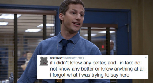startofamoment:b99 + text posts: @wolfpupy tweets edition