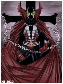 latanieredecyberwolf:  Spawn by Alexey Brezgun (Crow110696)  Crazy super hero