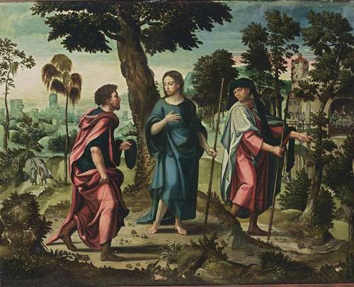 Christ and His Disciples on Their Way to Emmaus, Pieter Coecke van Aelst, 1st half of 16th century