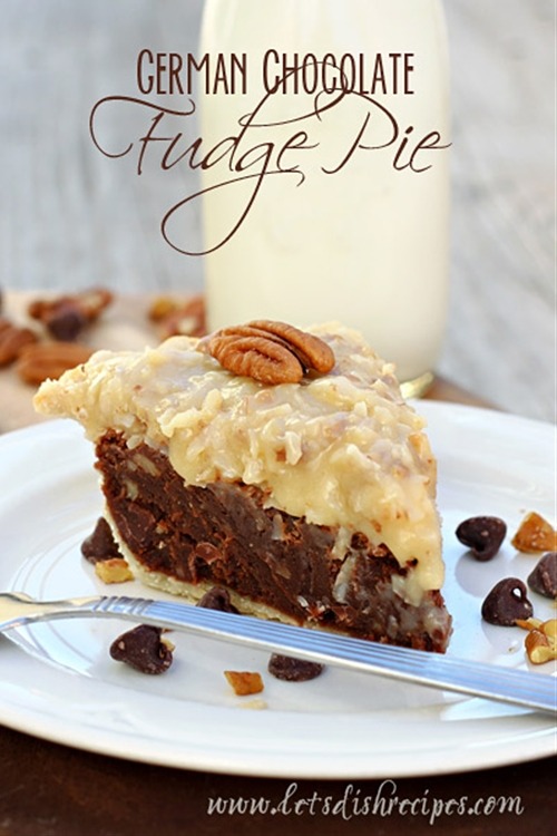 chefthisup:  German Chocolate Fudge Pie. Get the recipe here &gt;&gt; http://bit.ly/1H1LrhK