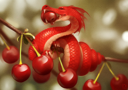 knightofleo:  Alexandra Khitrovaraspberry dragoncherry dragongrape dragoncloudberry dragon more by Alexandra Khitrova 