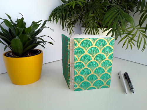 ricepaperdesigns: This teal and gold Lokta paper has gotten lots of attention in the past, but unfor