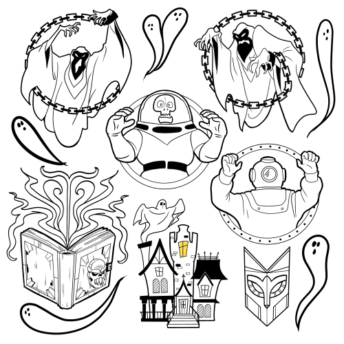 some spooky ghoul designs for all your spooky ghoul needs