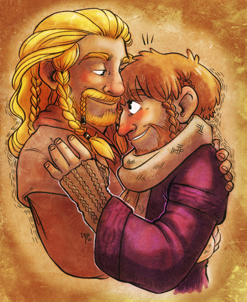 nerdeeart:Fili/Ori hug-ness!I bought a whole bunch of new markers today so I was able to finish this