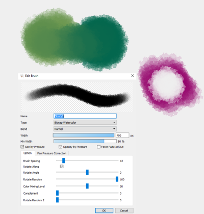 custom firealpaca brushes settings