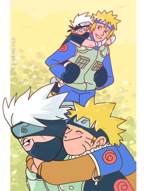gjdraws: legacy (alternatively: Kakashi needs the happy yellow haired floofs in his life)naruto