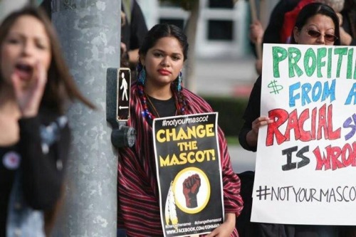 ruthhopkins:From today’s #notyourmascot rally in Santa Clara, via @shannonlusty2