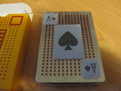 Another freebie… clear plastic playing cards. Neat.