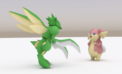 furiianda:Experimenting with posing and rendering Pokémon models. Anyone want to see more of these?